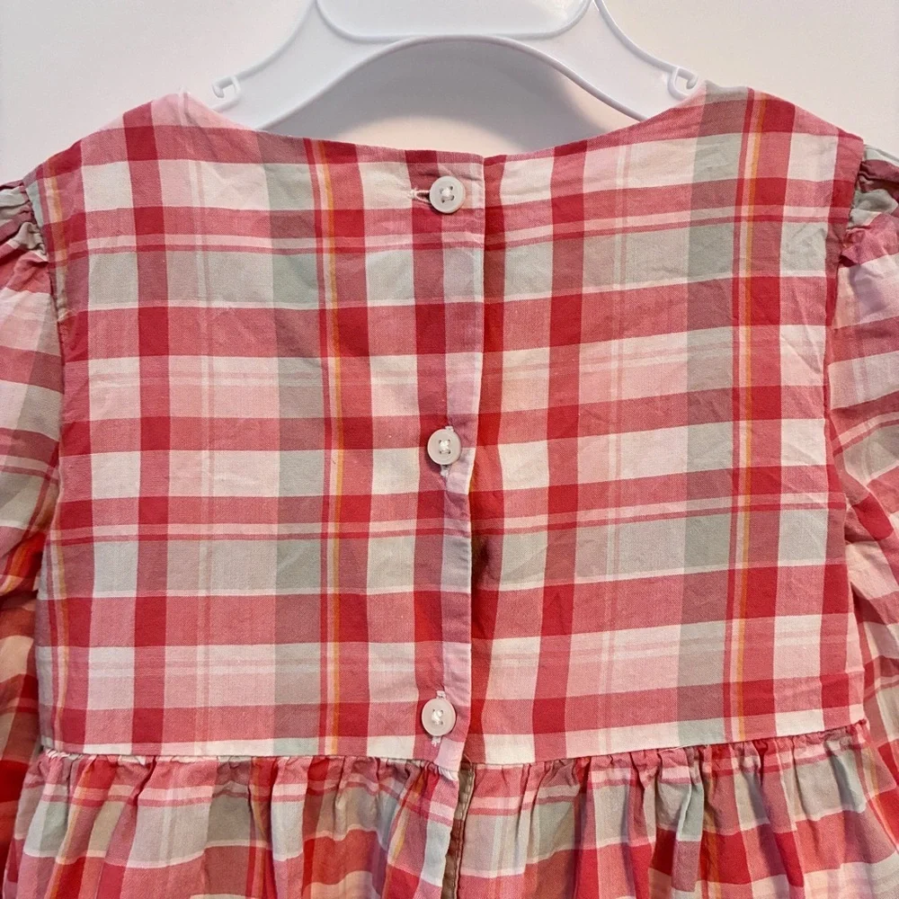 OshKosh B'gosh Toddler Girl’s Plaid Long Sleeve Dress Red/ Cream Size 3T